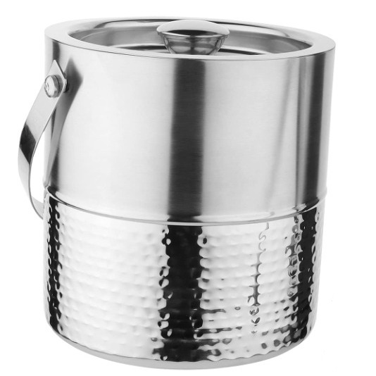 SS Double Wall Dual Tone Hammered Ice bucket