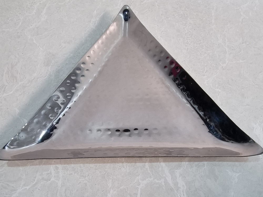 SS Premium Hammered Triangle Tray